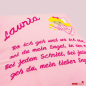 Preview: Kissenhülle 35x35 cm groß mit dem Namen Lauria und Engel bestickt - Sofortkauf